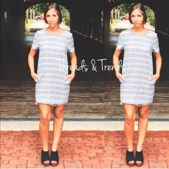 Abstract Print Shift Dress - Picture 2 of 3