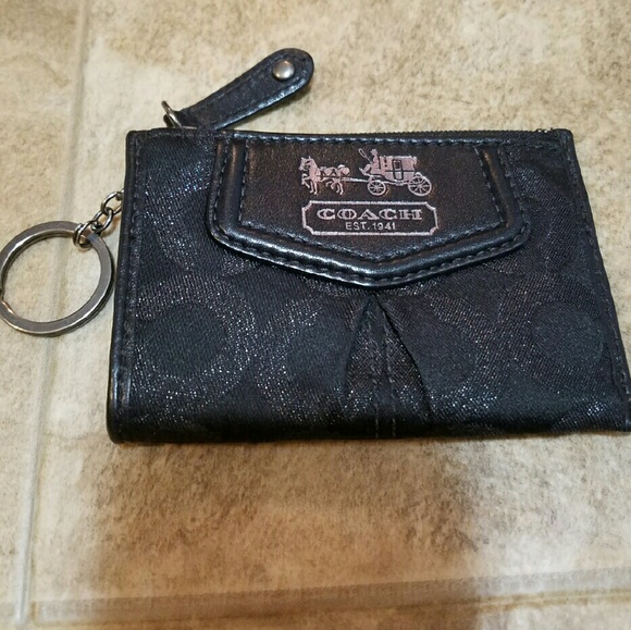 Coach Handbags - COACH Madison Signature Black & Silver Coin Purse