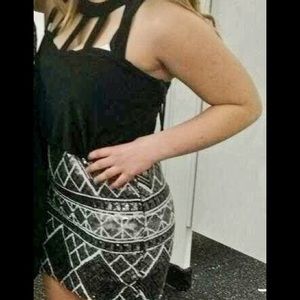 Caged top mini sequin dress