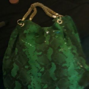 Antonio Melani  Green snake skin bag