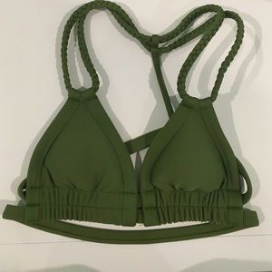 Montce Swim Olive Green Braided Bikini T-Top