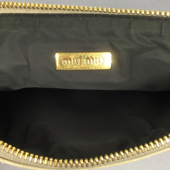 MiuMiu Croc Pattern Leather Zipper Pouch - Picture 2 of 3