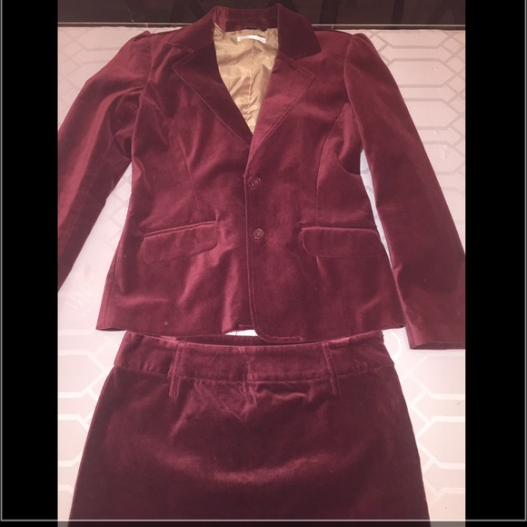 Burgundy/Wine Velvet Suit