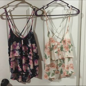 Flowered trapeze shirt bundle