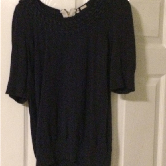 Purple Sweater with braided neck line and zipper
