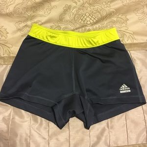 Gray with green trim adidas compression shorts!