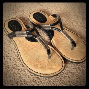 B.O.C black silver sandals 7
