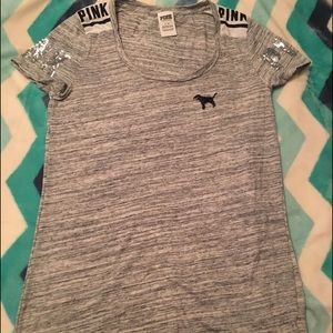 Vs pink grey and glitter tshirt
