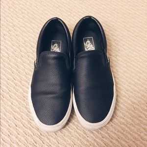 Vans Perforated Leather Slip Ons