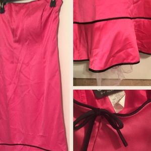 Hot pink formal strapless gown/dress
