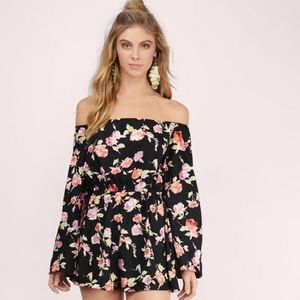 Floral off the shoulder romper/ playsuit TOBI