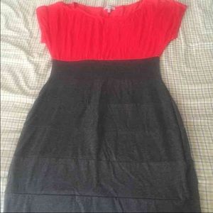Coral and grey dress size medium
