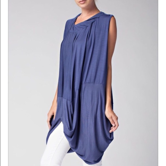 1 Left! ! Two-Toned Dusty Denim Color Top - Picture 3 of 4