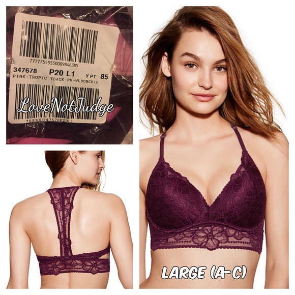 PINK Victoria's Secret Other - NWT VS PINK TROPICAL LACE RACERBACK PUSH-UP LARGE