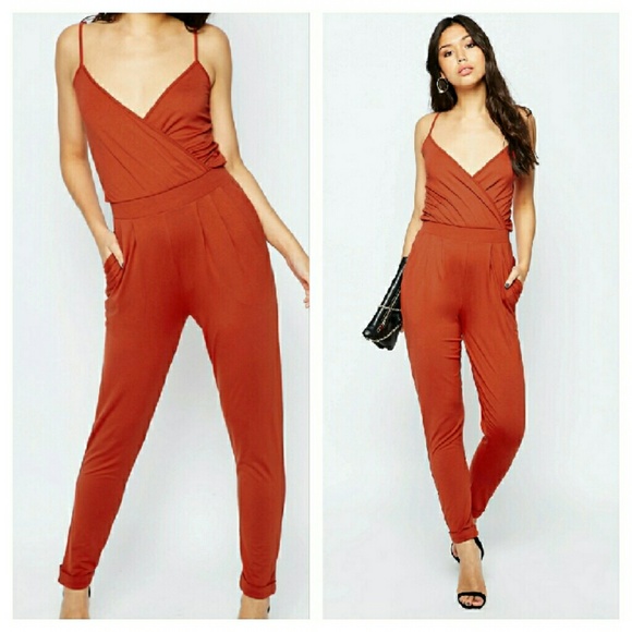 ASOS Pants - Asos Stretch Orange Jumpsuit XS