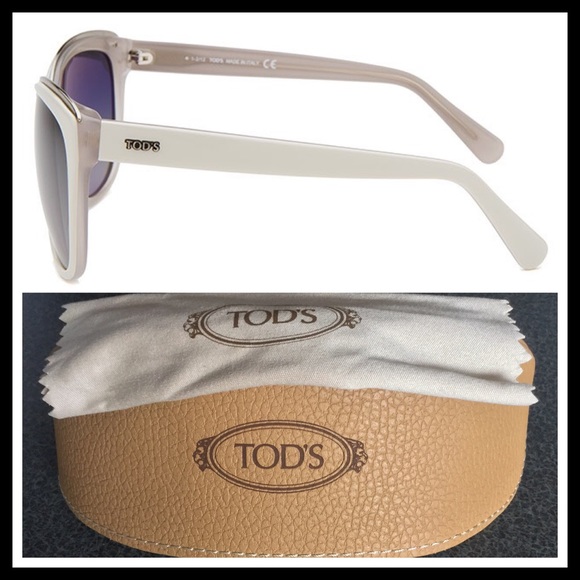 ☀NWT White Tod's Sunnies w/Case & Cloth☀️