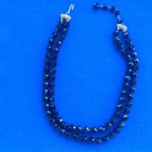 Black vintage bead necklace