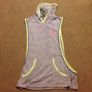 Neon Nike Style Cut Back Hood Jogging Tank XL