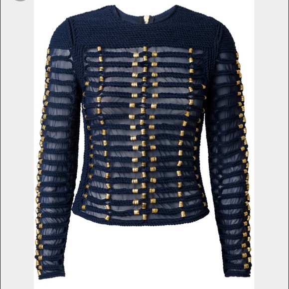 Balmain / H&M Navy and Gold long sleeve