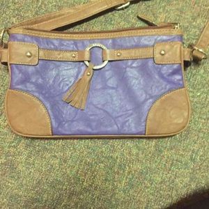 Rosetti purple and brown purse