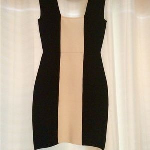 BCBGMAXAZRIA "Tamira" Black w/ White Bandage Dress