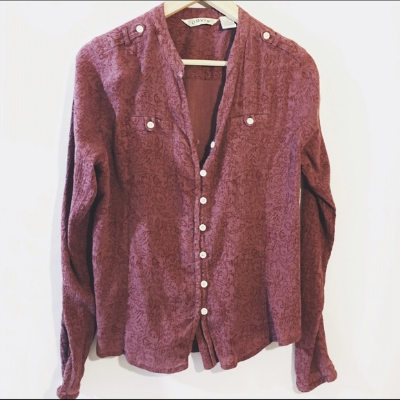 Free People Tops - Purple paisley button up long sleeve blouse