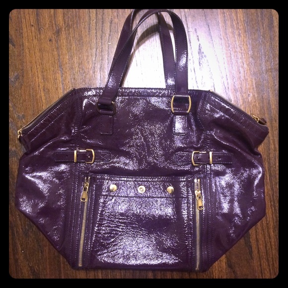 Yves St Laurent YSL Purple Leather  Bag