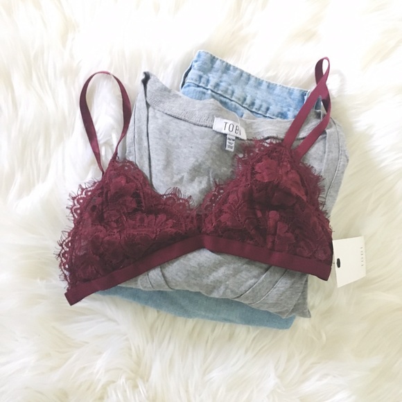 Tobi Other - Burgundy Lace Triangle Bra