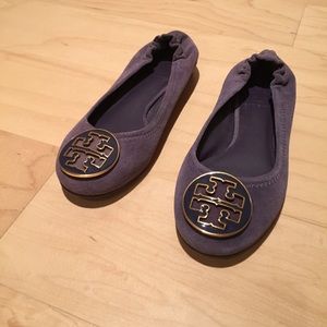 Tory Burch 'Reva' Ballerina Flats (Purple Suede)