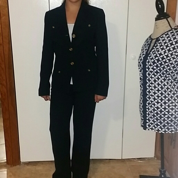 Tahari navy suit