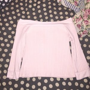 Pink off the shoulder crop