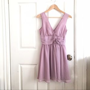 Lilac dress with flower accents