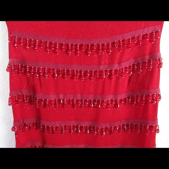 Red 1920's Handmade Beaded Flapper Dress - Picture 4 of 4