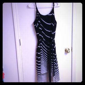 Black & white hi-lo hem chiffon dress size 18/20