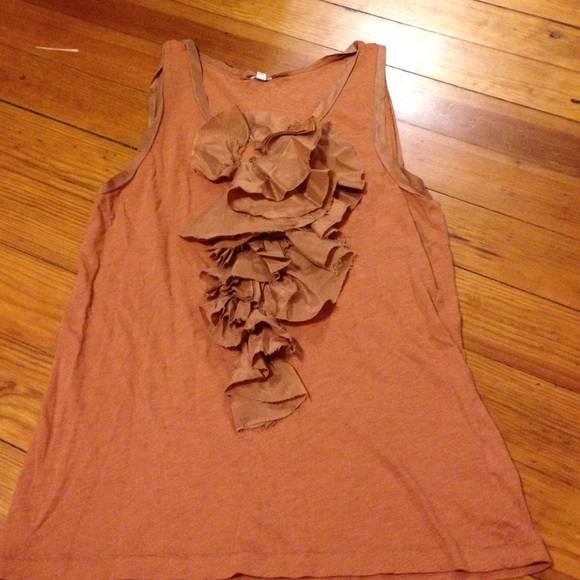 J crew ruffle orange tank top