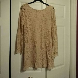 Boho nude lace dress