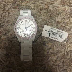 SOLD white Betsy Johnson watch