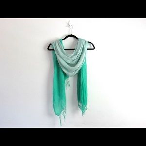 Turquoise Ombré Tassel Scarf