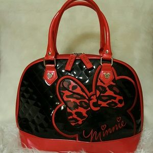 Disney MINNIE MOUSE Bow Red Black Handbag