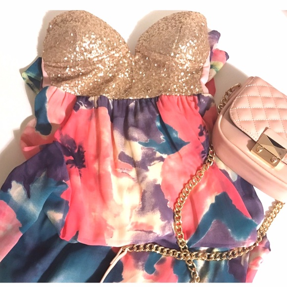 Urban Outfitters Dresses & Skirts - Sequin Floral Maxi Dress