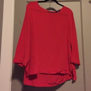 Madewell high-Lo zip back silk blouse SZ L
