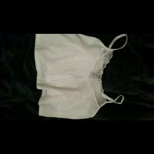 White,Lacy crop top