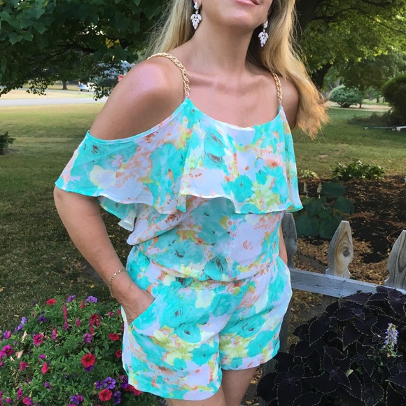 CHAIN SHOULDER ROMPER MINT - Picture 7 of 7