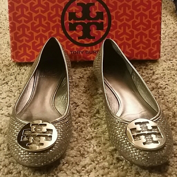 Authentic Tori Burch Woven metallic