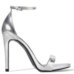 Zara Shoes - Zara silver strappy heeled sandals NWB Zara Shoes - Zara silver strappy heeled sandals NWB