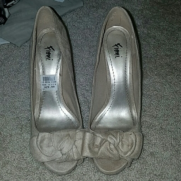 Nude peep toe heels