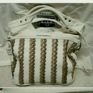 NWT GORGEOUS FRYE TRICIA WEAVED WHITE BAG