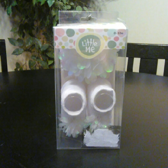 Little Me Fancy Headband & Booties 12M