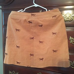 Lilly Pulitzer corduroy skirt with horses