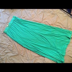 LOFT Green Maxi Skirt